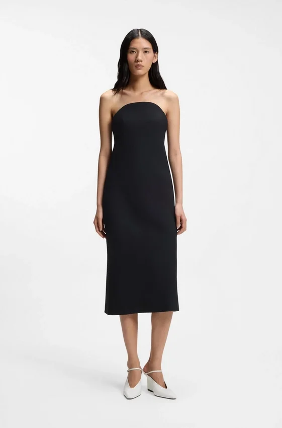 Stretch-crepe bandeau dress with internal corset Stretch-crepe bandeau dress with internal corset