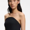 Stretch-crepe bandeau dress with internal corset Stretch-crepe bandeau dress with internal corset