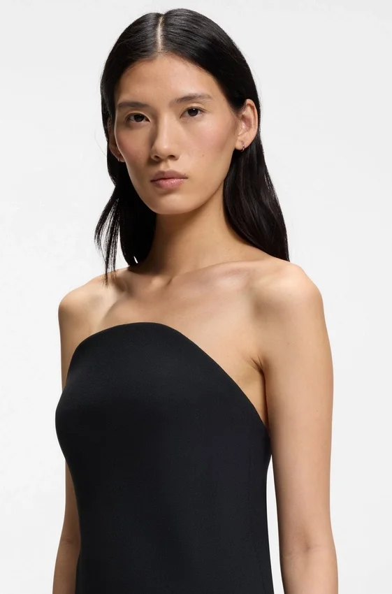 Stretch-crepe bandeau dress with internal corset Stretch-crepe bandeau dress with internal corset