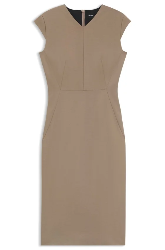 Stretch-fabric dress with cap sleeves Stretch-fabric dress with cap sleeves