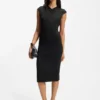 Stretch-fabric dress with cap sleeves Stretch-fabric dress with cap sleeves