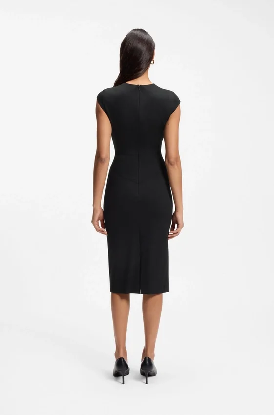 Stretch-fabric dress with cap sleeves Stretch-fabric dress with cap sleeves