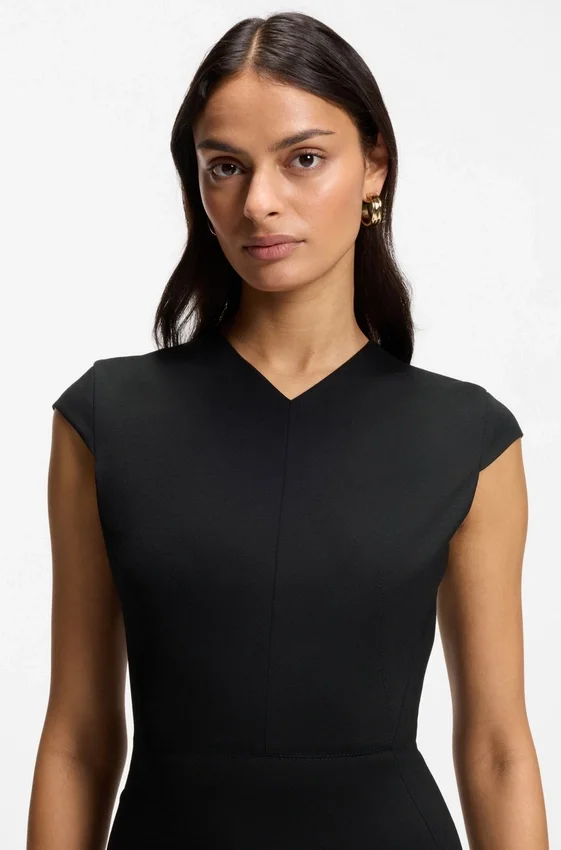Stretch-fabric dress with cap sleeves Stretch-fabric dress with cap sleeves