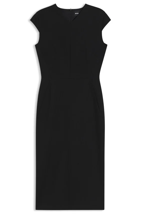 Stretch-fabric dress with cap sleeves Stretch-fabric dress with cap sleeves