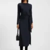 Stretch-jersey dress with knotted waist detail