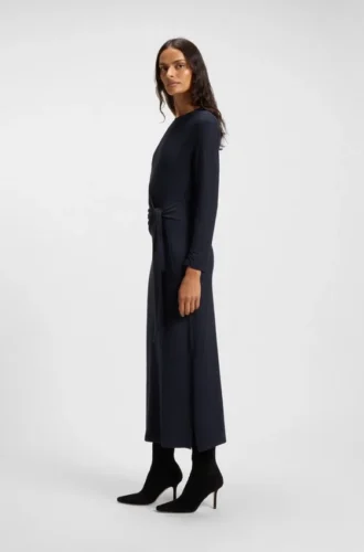 Stretch-jersey dress with knotted waist detail
