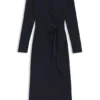 Stretch-jersey dress with knotted waist detail