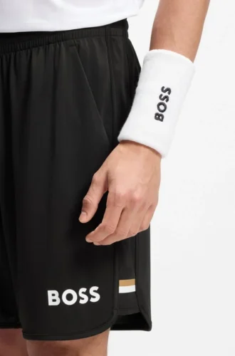 Stretch-jersey logo shorts with hidden drawstring