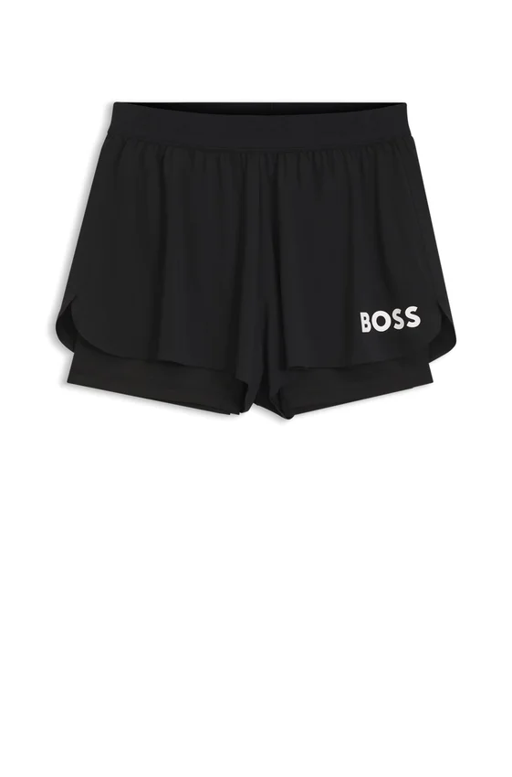 Stretch-jersey shorts with contrast logo Stretch-jersey shorts with contrast logo