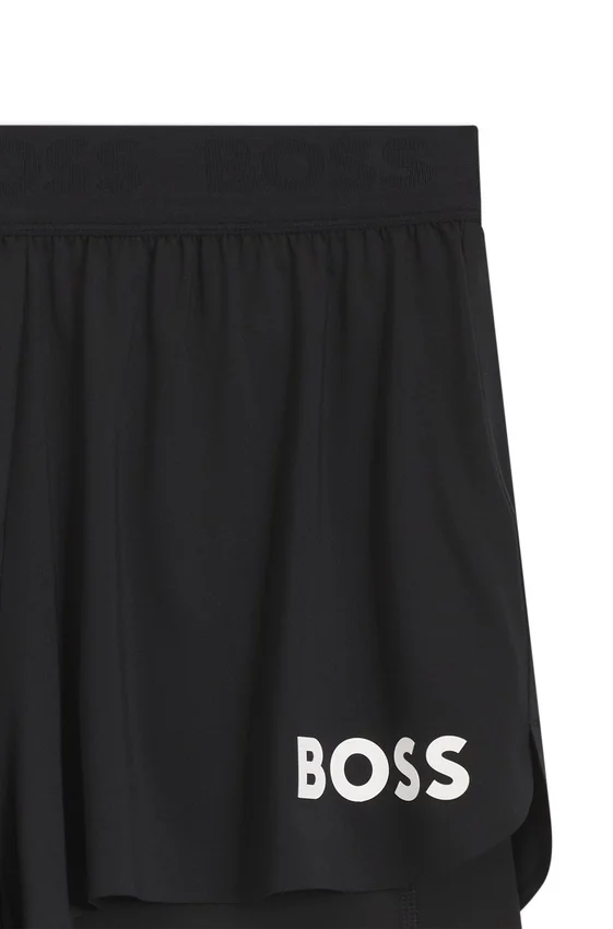 Stretch-jersey shorts with contrast logo Stretch-jersey shorts with contrast logo