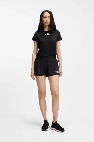 Stretch-jersey T-shirt with tennis artwork