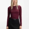 Stretch-jersey top with stacked-logo print