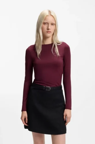 Stretch-jersey top with stacked-logo print