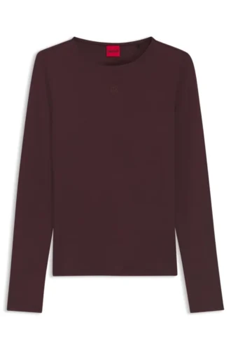 Stretch-jersey top with stacked-logo print