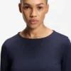 Stretch-jersey top with stacked-logo print