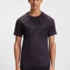 Stretch-mesh slim-fit T-shirt with all-over print