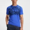Stretch-mesh slim-fit T-shirt with all-over print