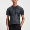 Stretch-mesh slim-fit T-shirt with all-over print