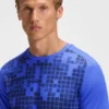 Stretch-mesh slim-fit T-shirt with all-over print