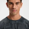 Stretch-mesh slim-fit T-shirt with all-over print