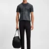 Stretch-mesh slim-fit T-shirt with all-over print