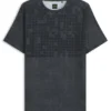 Stretch-mesh slim-fit T-shirt with all-over print