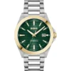 STRIKE Gold- and silver-tone watch with green grooved dial