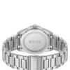 STRIKE Silver-tone watch with grooved turquoise dial