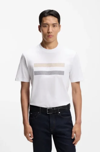 Stripe-artwork T-shirt in cotton jersey