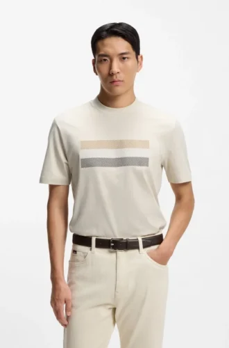 Stripe-artwork T-shirt in cotton jersey