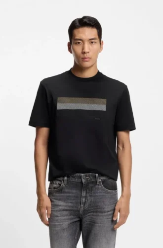 Stripe-artwork T-shirt in cotton jersey