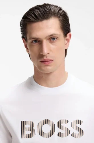 Stripe-artwork T-shirt in cotton jersey