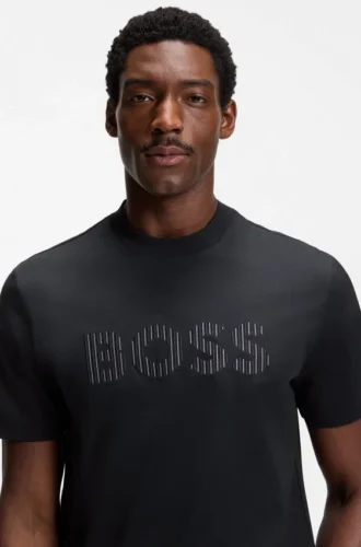 Stripe-artwork T-shirt in cotton jersey