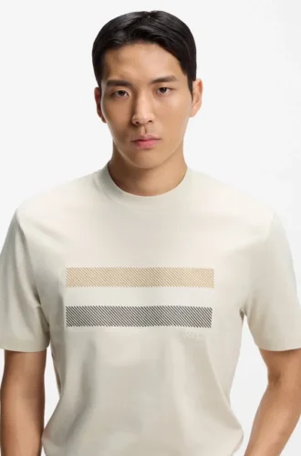 Stripe-artwork T-shirt in cotton jersey