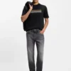 Stripe-artwork T-shirt in cotton jersey