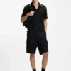 Stripe-collar polo shirt in cotton jacquard