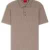 Stripe-collar polo shirt in cotton jacquard
