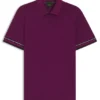 Stripe-cuff polo shirt in interlock cotton Stripe-cuff polo shirt in interlock cotton