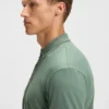 Stripe-cuff polo shirt in interlock cotton Stripe-cuff polo shirt in interlock cotton