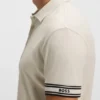 Stripe-cuff polo shirt in interlock cotton Stripe-cuff polo shirt in interlock cotton