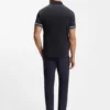 Stripe-cuff polo shirt in interlock cotton Stripe-cuff polo shirt in interlock cotton