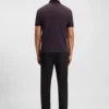 Stripe-cuff polo shirt in interlock cotton Stripe-cuff polo shirt in interlock cotton