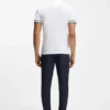 Stripe-cuff polo shirt in interlock cotton Stripe-cuff polo shirt in interlock cotton