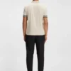 Stripe-cuff polo shirt in interlock cotton Stripe-cuff polo shirt in interlock cotton
