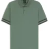 Stripe-cuff polo shirt in interlock cotton Stripe-cuff polo shirt in interlock cotton