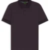 Stripe-cuff polo shirt in interlock cotton Stripe-cuff polo shirt in interlock cotton