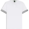 Stripe-cuff polo shirt in interlock cotton Stripe-cuff polo shirt in interlock cotton
