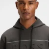 Stripe-detail hoodie in a cotton blend