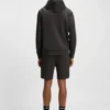 Stripe-detail hoodie in a cotton blend