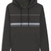 Stripe-detail hoodie in a cotton blend
